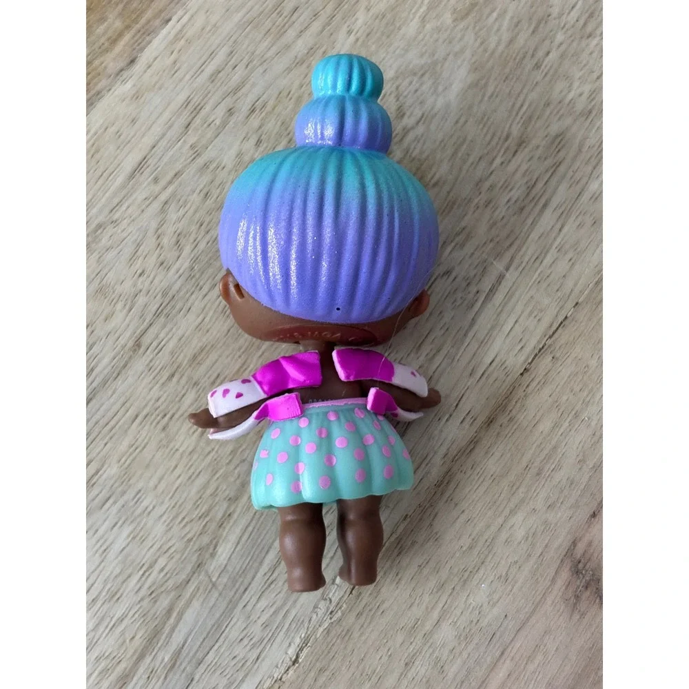 MGA LOL Surprise Doll Purple Ombre Hair Pink Teal Heart Polka Dot Outfit 3in